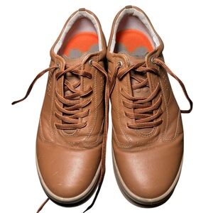 Ecco Men's Brown Leather Golf Sneakers